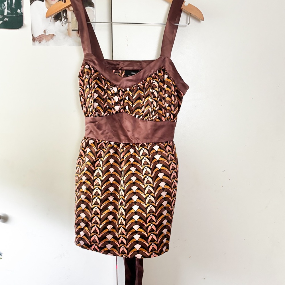 Vintage Brown Patterned Babydoll top